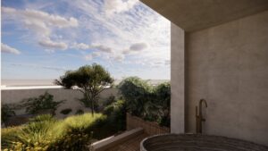 Terraza de una suite junior en un hotel de lujo en Ibiza