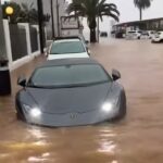 Lamborghini Huracán atrapado en agua durante inundaciones en Ibiza