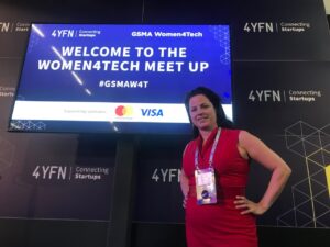 Natalia Olson participando de Women4Tech de GSMA. Archivo X