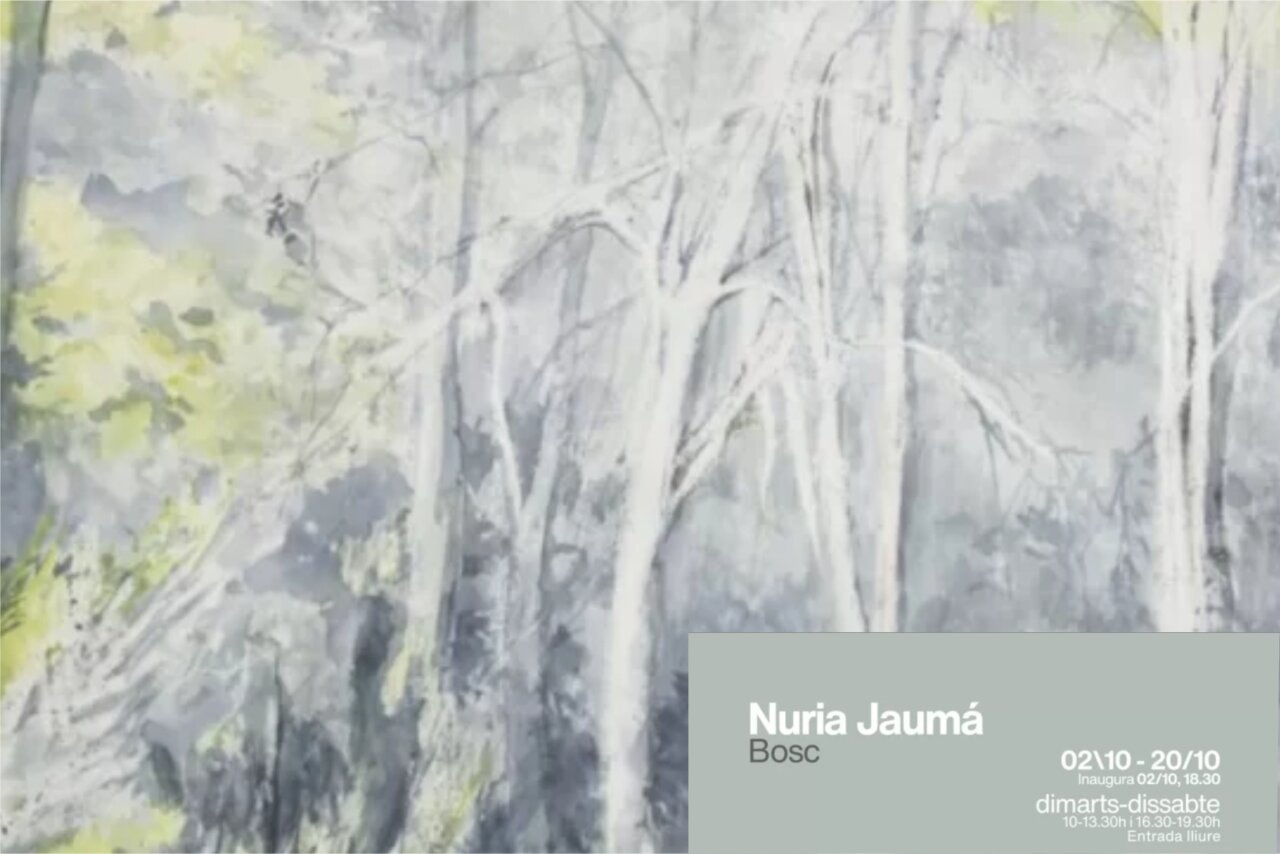 Pintura de Núria Jaumá en la exposición Bosc