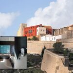 Baños de las habitaciones en el Parador de Ibiza en construcción.