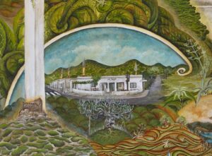 Pintura de Romanie Sánchez en la exposición Topofilia en Ibiza