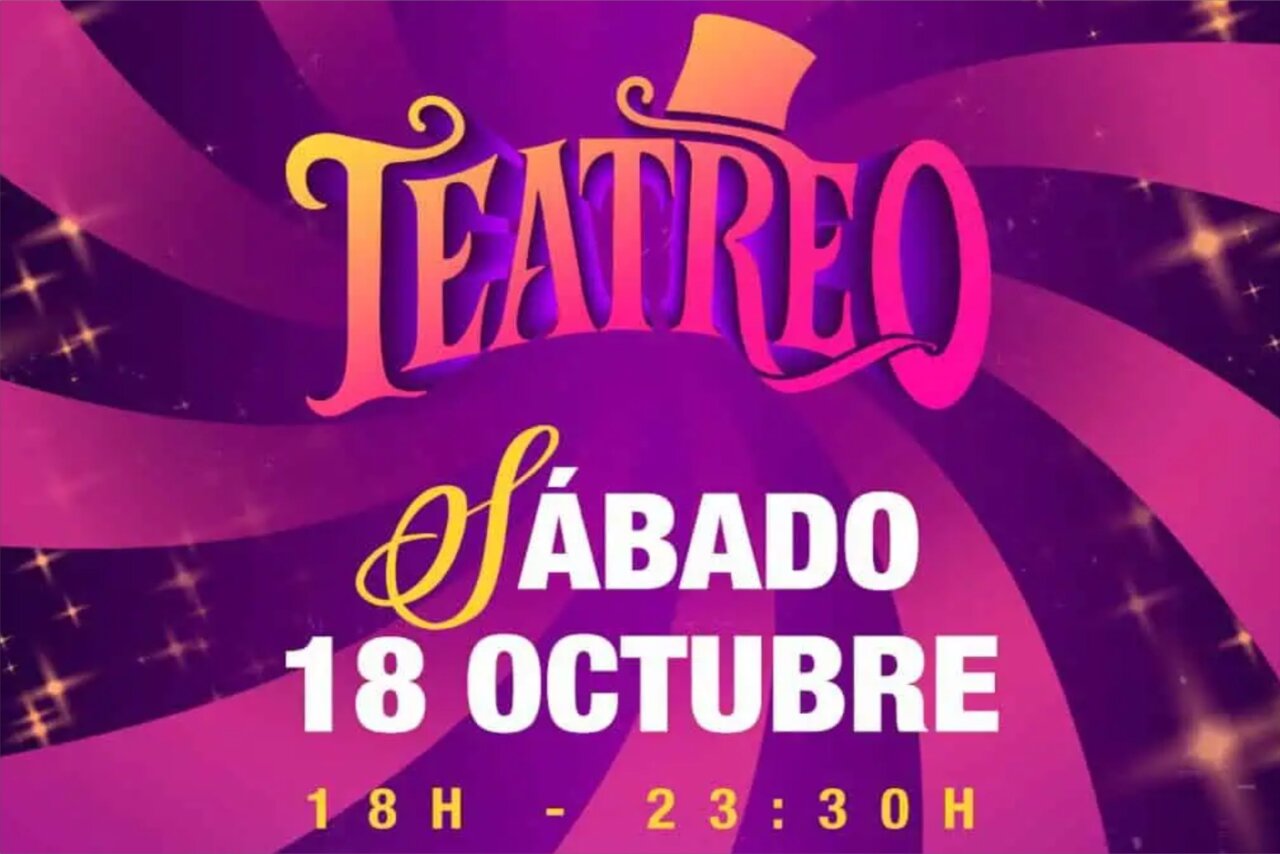 Cartel del evento Teatreo en el Teatro Pereyra con detalles de fecha y hora.