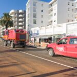 Dos vehículos de la UME en tareas de limpieza en Ibiza tras lluvias