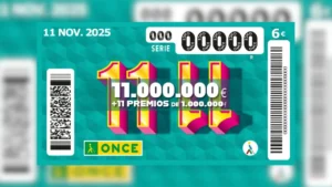 Cup&oacute;n del sorteo 11 del 11 de la ONCE