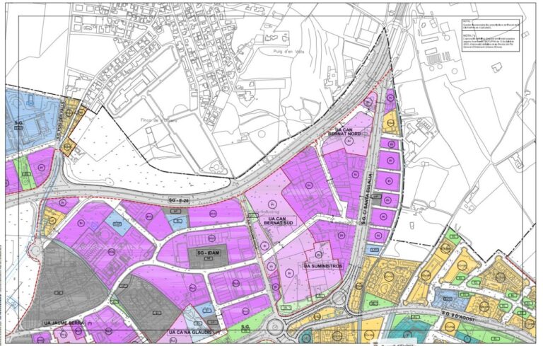 La clasificación del suelo urbano de la PGOU de la zona de Gesa.