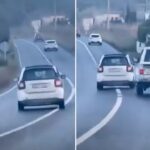 La peligrosa maniobra de una conductora en una carretera de Ibiza