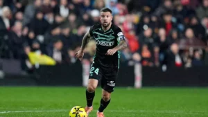Aitor Ruibal, en su partido contra el Rayo Vallecano