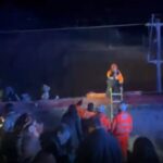 Imagen de TVE de uno de los trenes accidentados.