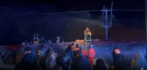 Imagen de TVE de uno de los trenes accidentados.