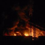 Imagen de una de las explosiones compartida en redes sociales.