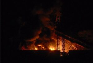 Imagen de una de las explosiones compartida en redes sociales.