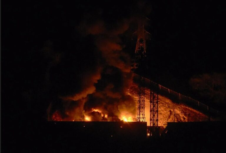 Imagen de una de las explosiones compartida en redes sociales.