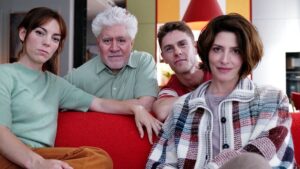Victoria Luengo, Pedro Almod&oacute;var, Patrick Criado y B&aacute;rbara Lennie