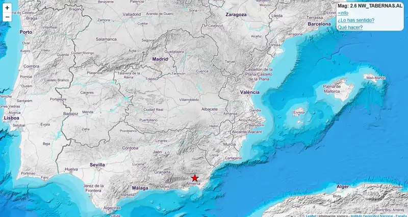 Mapa del epicentro del terremoto
