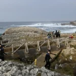 La pasarela que colaps&oacute;, situada en la zona costera de El Bocal, Santander