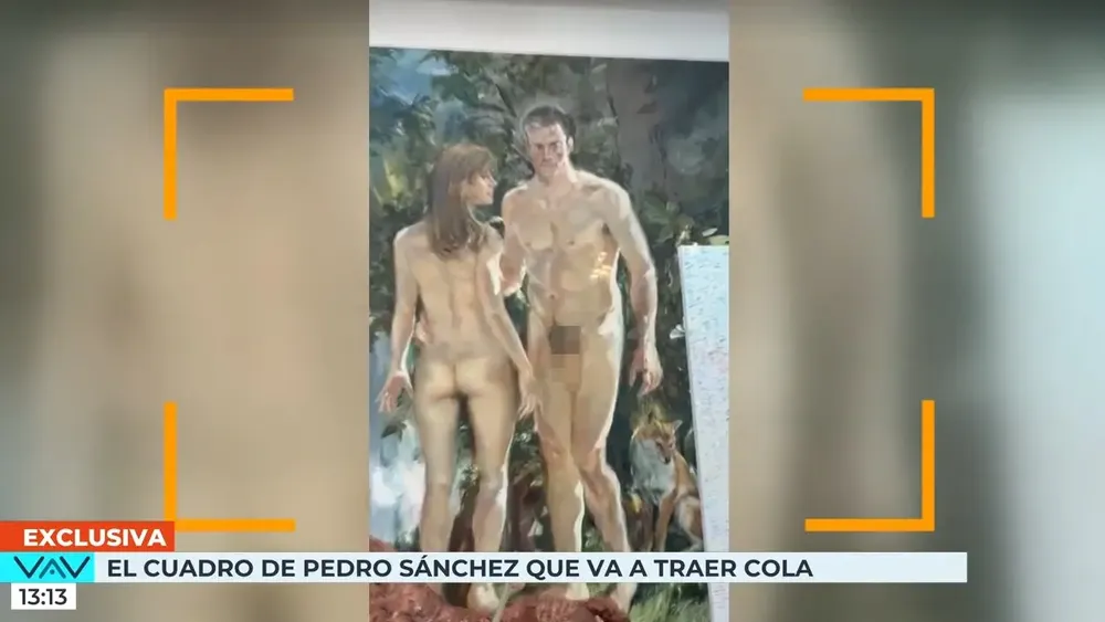 El cuadro de Pedro S&aacute;nchez y Bego&ntilde;a G&oacute;mez desnudos