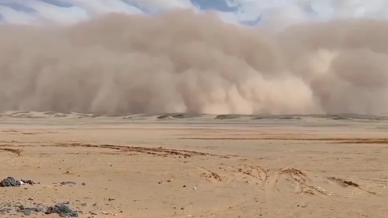 Una nube de polvo del Sahara, con una extensión que duplica el tamaño de España, se dirige hacia las Islas Canarias