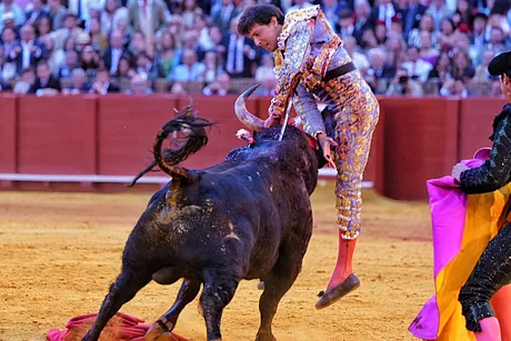 La cogida a Roca Rey en La Maestranza de Sevilla