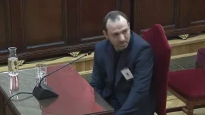 El hijo del exministro José Luis Ábalos, Víctor Ábalos, durante su declaración como testigo en el juicio del Tribunal Supremo