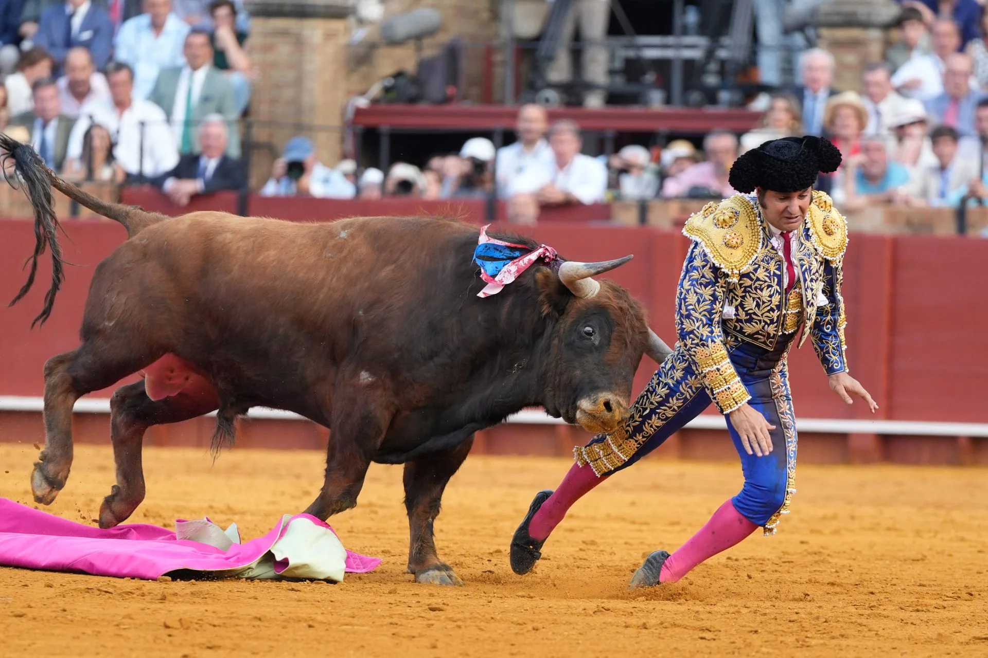 Morante de la Puebla sufre una cornada en el gl&uacute;teo
