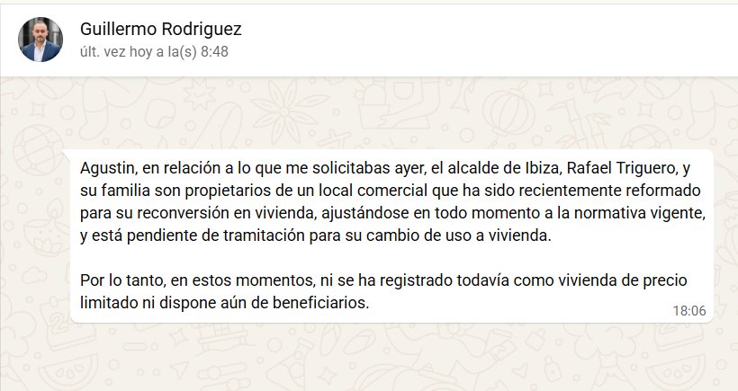 Comunicado enviado por whatsapp