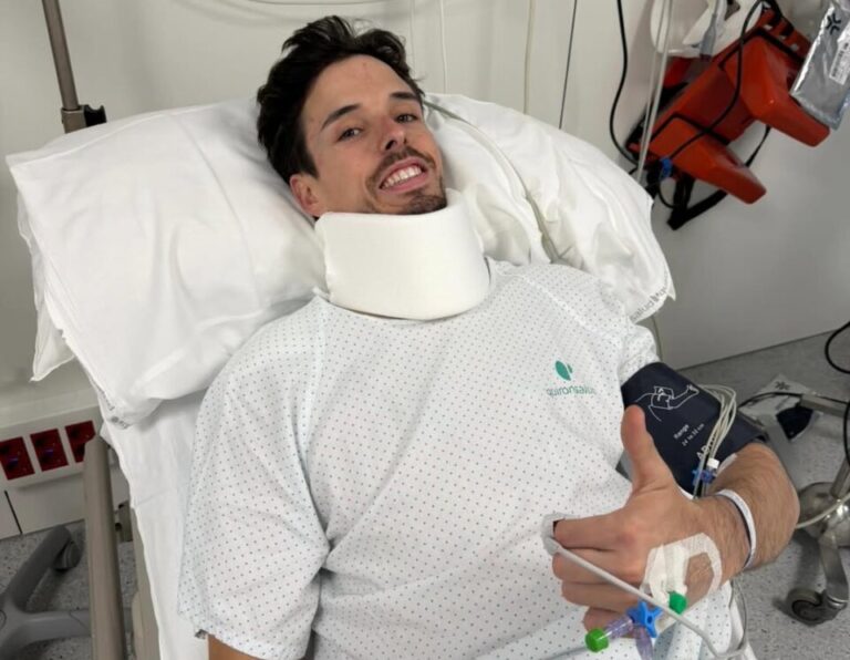 Alex Márquez sufrió una durísima caída en Montmeló