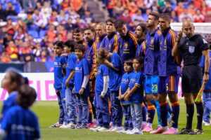 Selección de España en el Estadio Cuauhtémoc, en Puebla