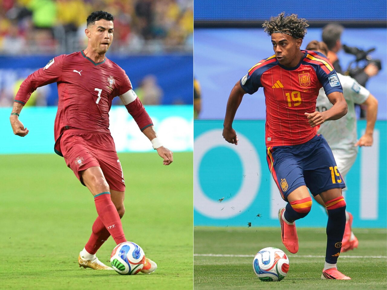 Cristiano Ronaldo y Lamine Yamal