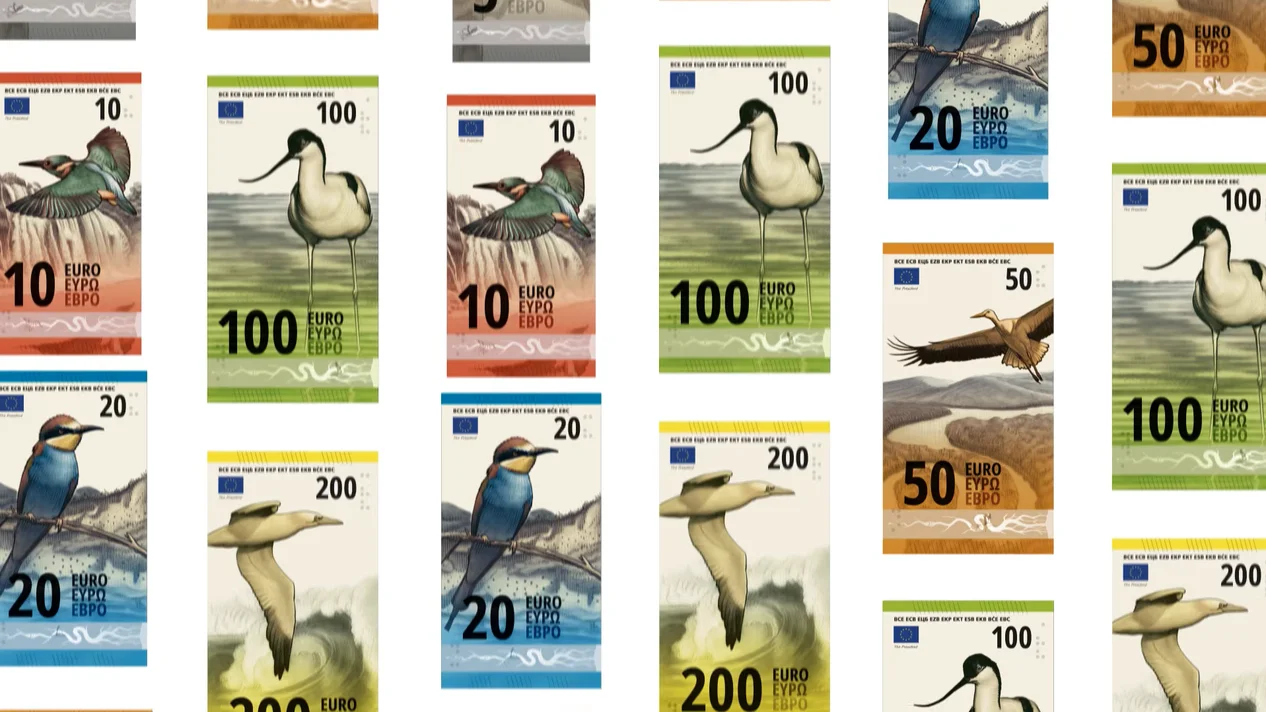 Diseño J de los nuevos billetes euro