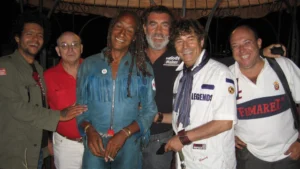Tanit en una foto antigua con Jes&uacute;s Quintero y Pino Sagliocco.
