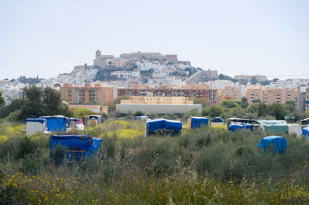 Asentamiento en Sa Joveria, en marzo de 2025, en Ibiza