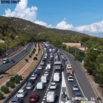 Un grave suceso obliga a cortar la Vía de Cintura y provoca kilómetros de retenciones en Palma