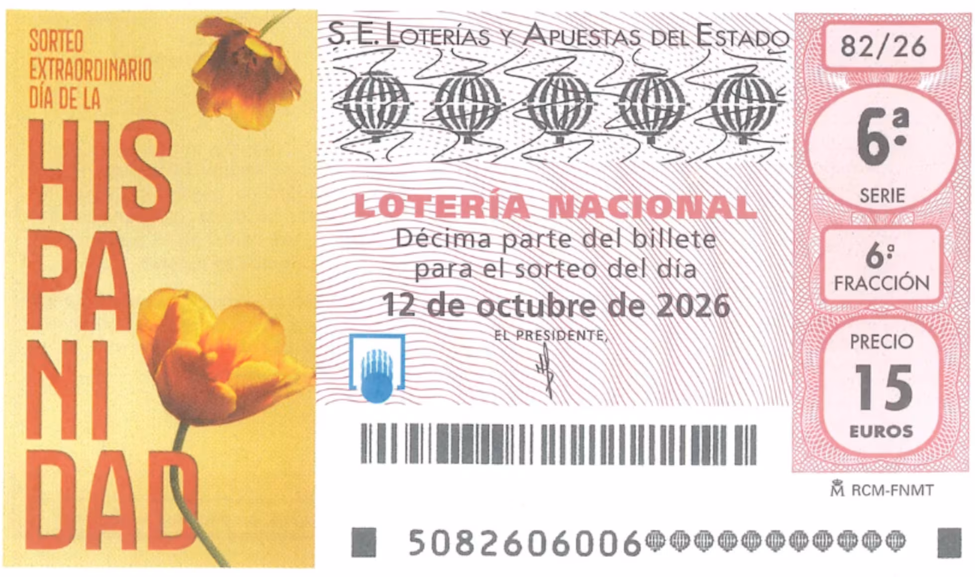Sorteo Extraordinario Día de la Hispanidad de la Lotería Nacional
