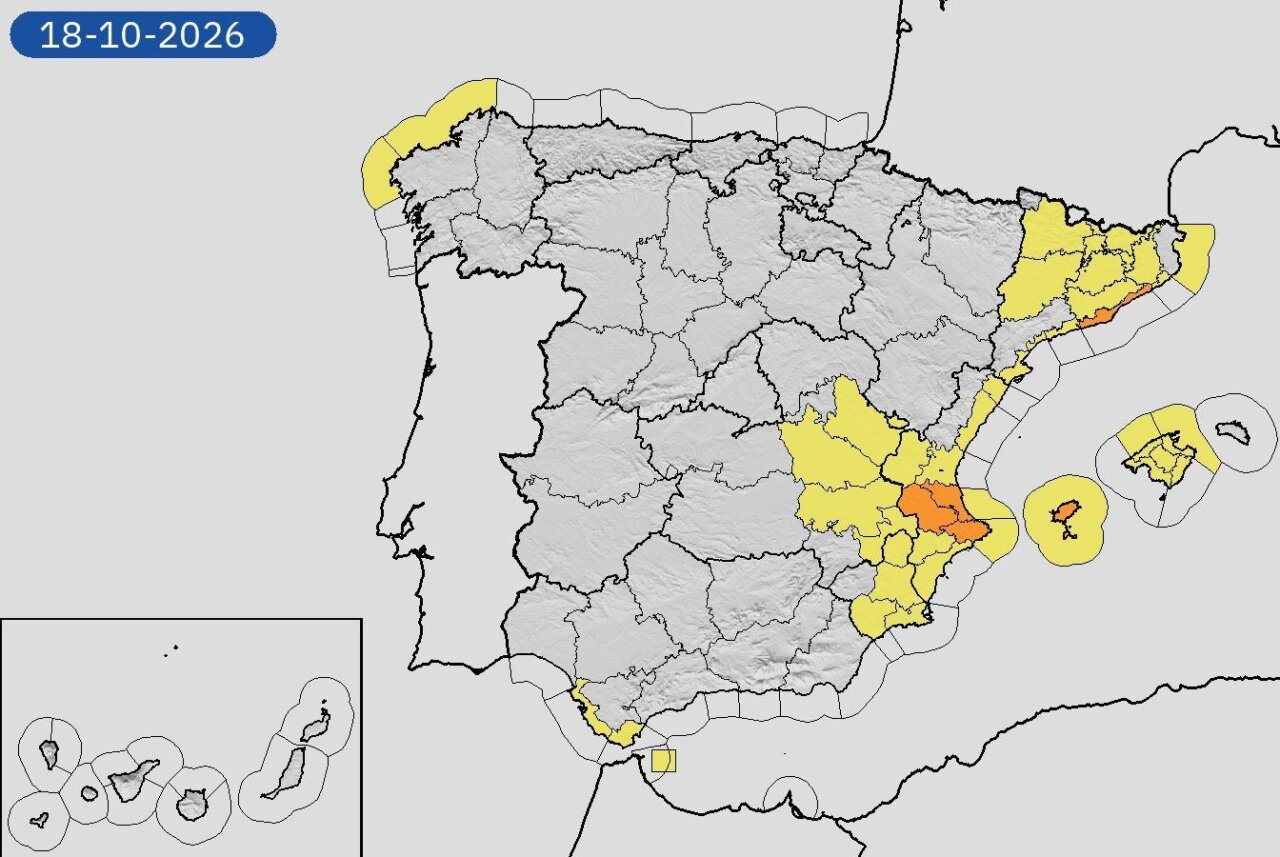 La previsi&oacute;n de AEMET para el domingo.