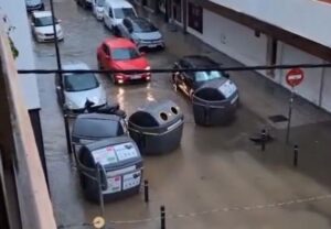 Calles anegadas en Ibiza.