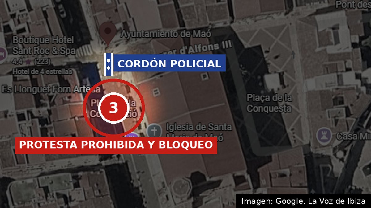 Cord&oacute;n policial en la plaza Constituci&oacute;n. 